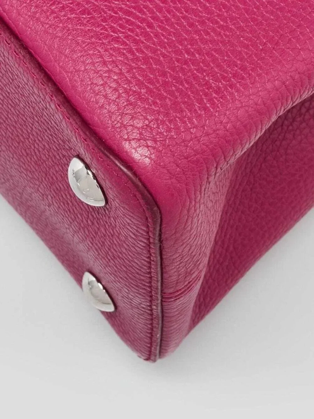 Louis Vuitton Galet/Violet Taurillon Leather Capucines MM Bag